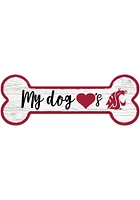 Washington State Cougars Dog Bone 6x12 Sign - Red