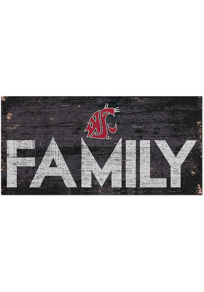 Washington State Cougars Family 6x12 Sign - Red