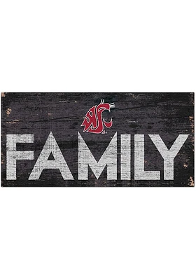 Washington State Cougars Family 6x12 Sign - Red