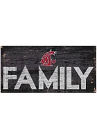 Washington State Cougars Family 6x12 Sign - Red