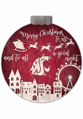 Washington State Cougars Christmas Village Sign - Red