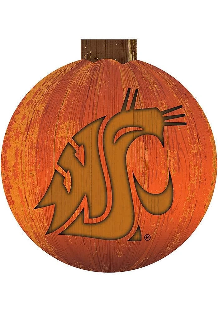 Washington State Cougars Halloween Pumpkin Sign - Red