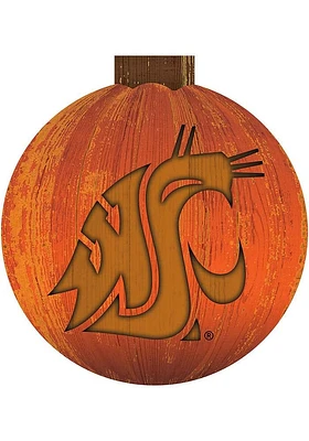 Washington State Cougars Halloween Pumpkin Sign - Red