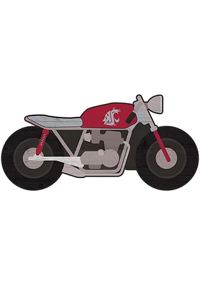 Washington State Cougars Motorcycle Cutout Sign - Red