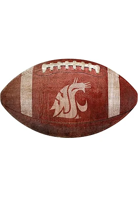 Washington State Cougars Baseball Shaped Sign - Red