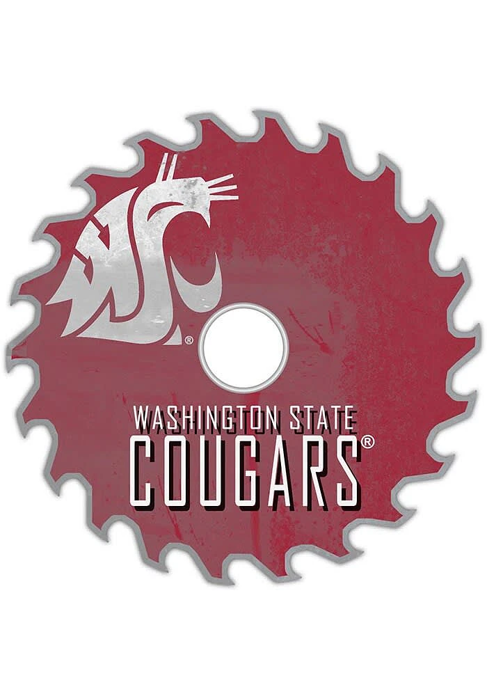 Washington State Cougars Rust Circular Saw Sign - Red