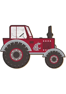 Washington State Cougars Tractor Cutout Sign - Red