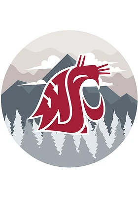 Washington State Cougars Landscape Circle Sign - Red