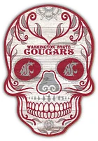 Washington State Cougars 12 Inch Sugar Skull Sign - Red