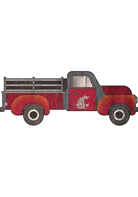 Washington State Cougars 15 Inch Truck Sign - Red