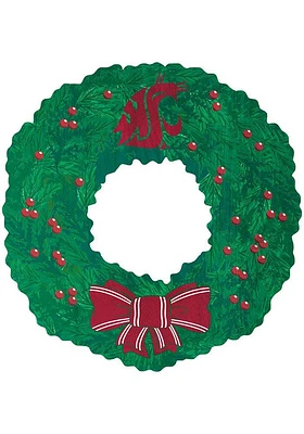 Washington State Cougars Team Wreath 16 Inch Sign - Red