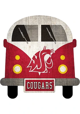 Washington State Cougars Team Bus Sign - Red