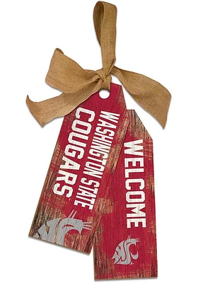 Washington State Cougars Team Tags Sign - Red