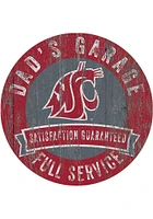 Washington State Cougars Dads Garage Sign - Red