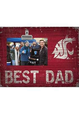 Washington State Cougars Best Dad Clip Picture Frame - Red