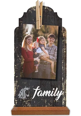 Washington State Cougars Family Clothespin Sign - Red