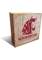 Washington State Cougars Logo Block Sign - Red
