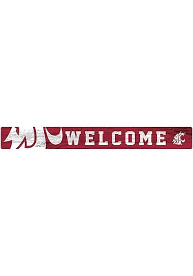 Washington State Cougars Welcome Strip Sign - Red