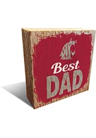 Washington State Cougars Best Dad Block Sign - Red