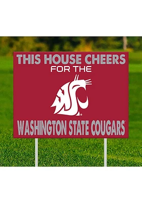 Washington State Cougars This House Cheers For Yard Sign - Red