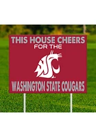 Washington State Cougars This House Cheers For Yard Sign - Red