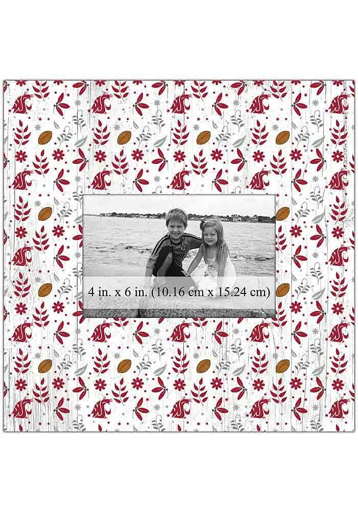 Washington State Cougars Floral Pattern Picture Frame - Red