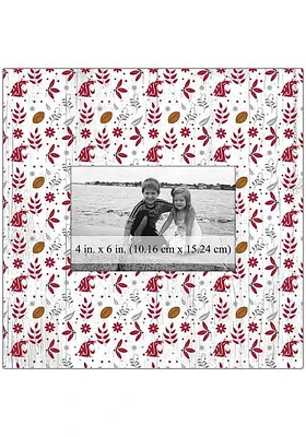 Washington State Cougars Floral Pattern Picture Frame - Red