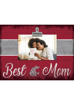 Washington State Cougars Best Mom Clip Picture Frame - Red
