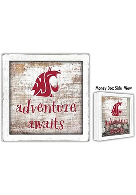 Washington State Cougars Adventure Awaits Box Sign - Red