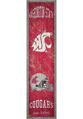 Washington State Cougars Heritage Banner 6x24 Sign - Red