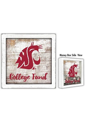 Washington State Cougars College Fund Box Sign - Red