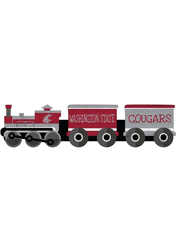 Washington State Cougars Train Cutout Sign - Red