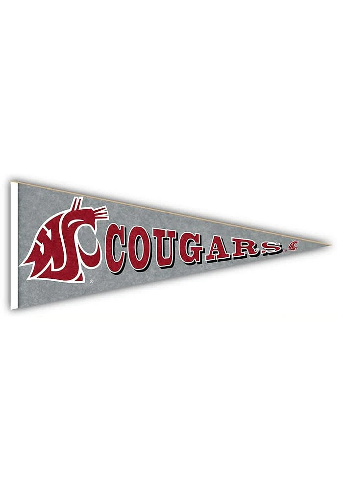 Washington State Cougars Wood Pennant Sign - Red