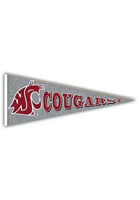Washington State Cougars Wood Pennant Sign - Red