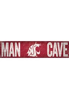 Washington State Cougars Man Cave 6x24 Sign - Red