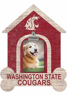 Washington State Cougars Dog Bone House Clip Picture Frame - Red