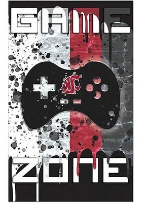 Washington State Cougars Grunge Game Zone Sign - Red