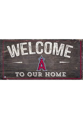 Los Angeles Angels Welcome Distressed Sign - Red