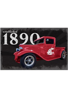 Washington State Cougars Established Truck Sign - Red
