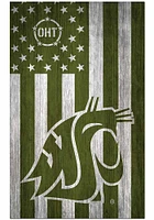 Washington State Cougars 11x19 OHT Military Flag Sign - Red