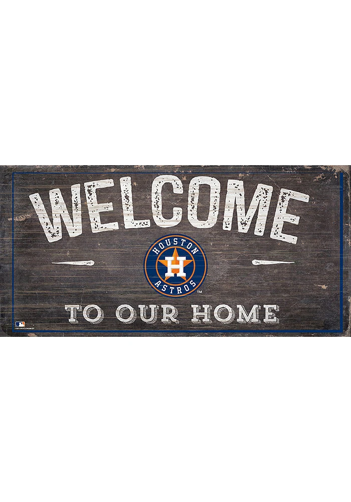 Houston Astros Welcome Distressed Sign - Navy Blue