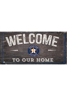 Houston Astros Welcome Distressed Sign - Navy Blue