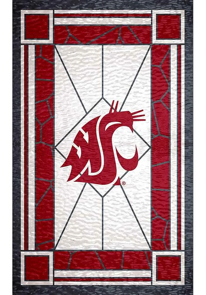 Washington State Cougars Stained Glass Sign - Red
