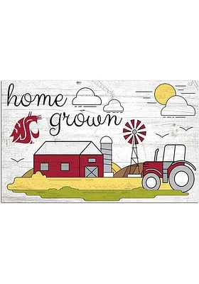 Washington State Cougars Home Grown Sign - Red