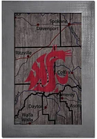 Washington State Cougars City Map Sign - Red