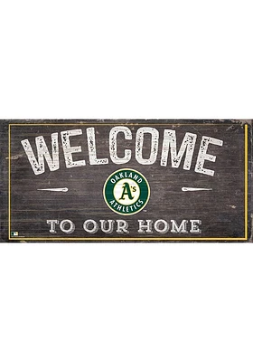 Oakland Athletics Welcome Distressed Sign - Green