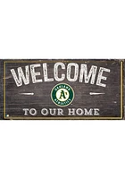 Oakland Athletics Welcome Distressed Sign - Green
