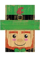 Washington State Cougars Leprechaun Head Sign - Red