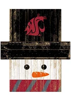 Washington State Cougars Snowman Head Sign - Red