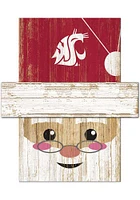 Washington State Cougars Santa Head Sign - Red